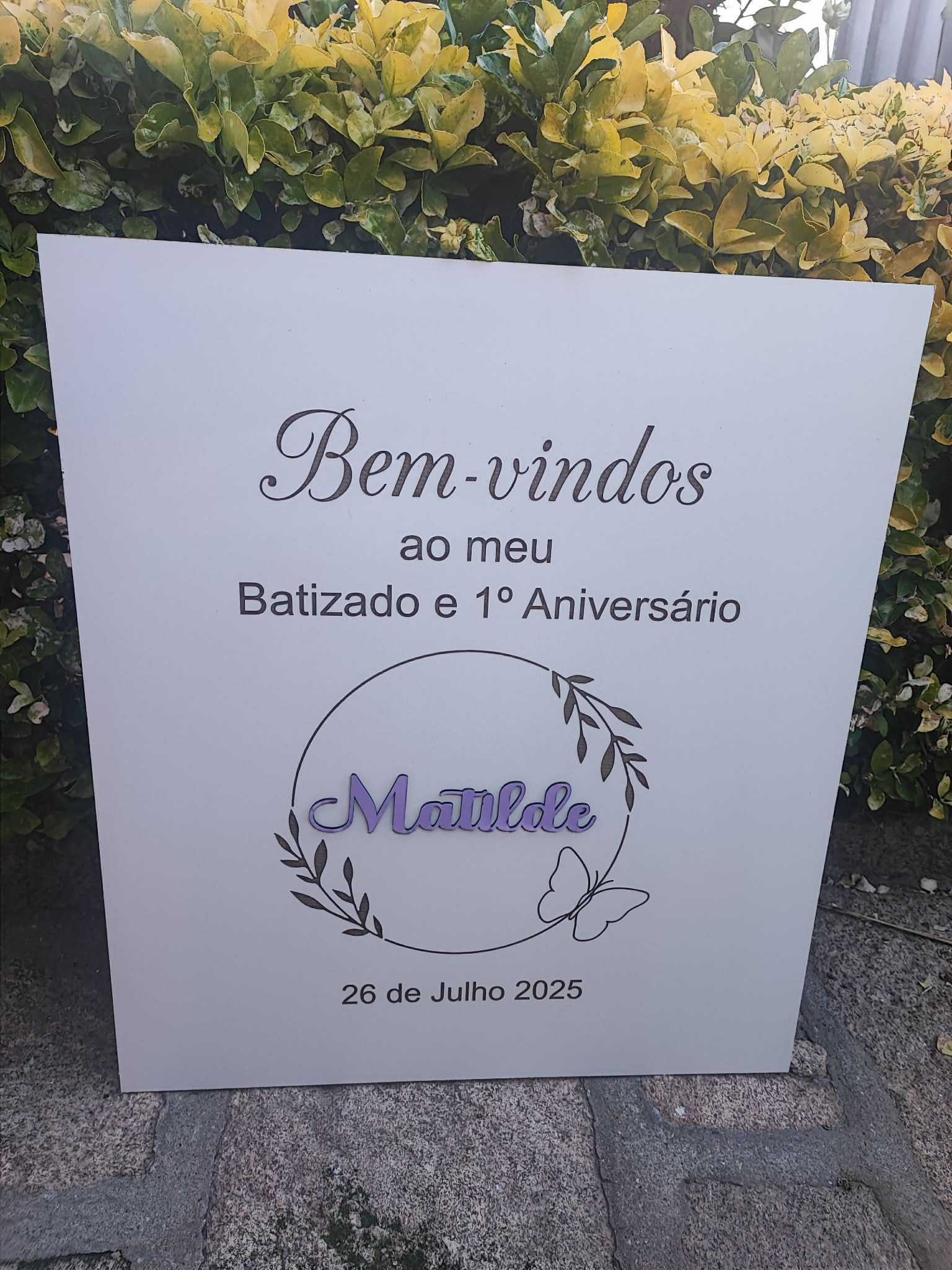 Placar de boas-vindas de batizado personalizado