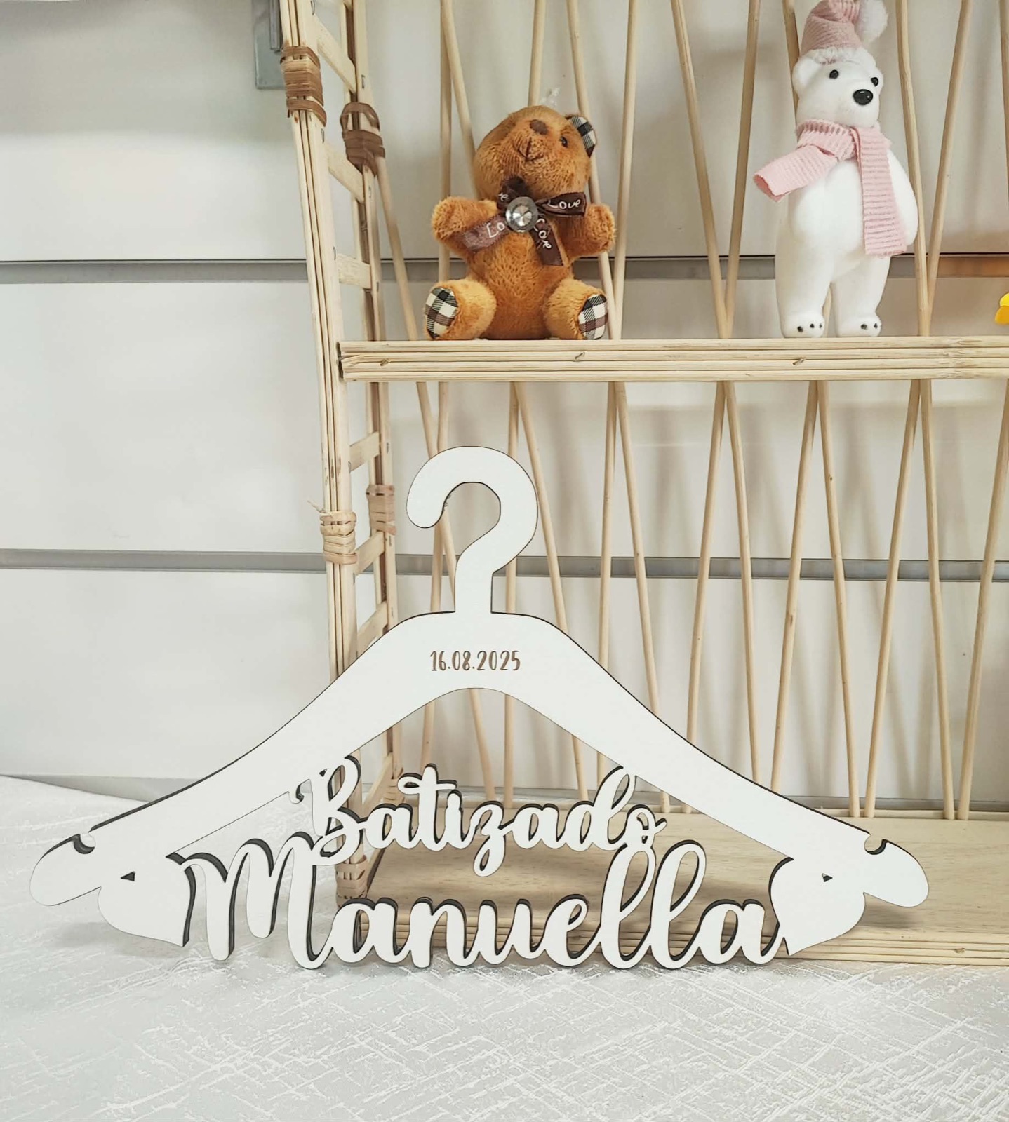Caixa de batizado personalizada com vela