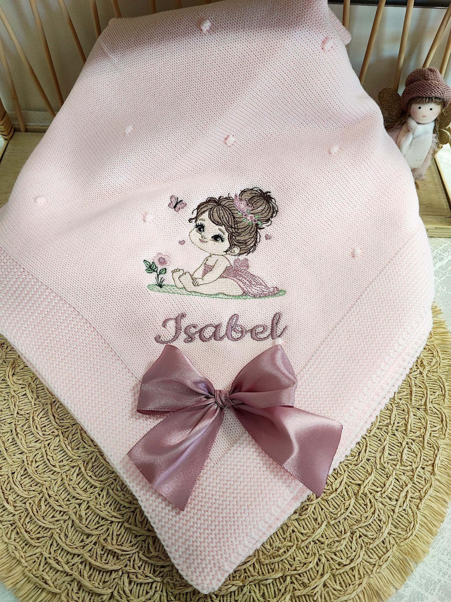 Peça bordada personalizada para bebé