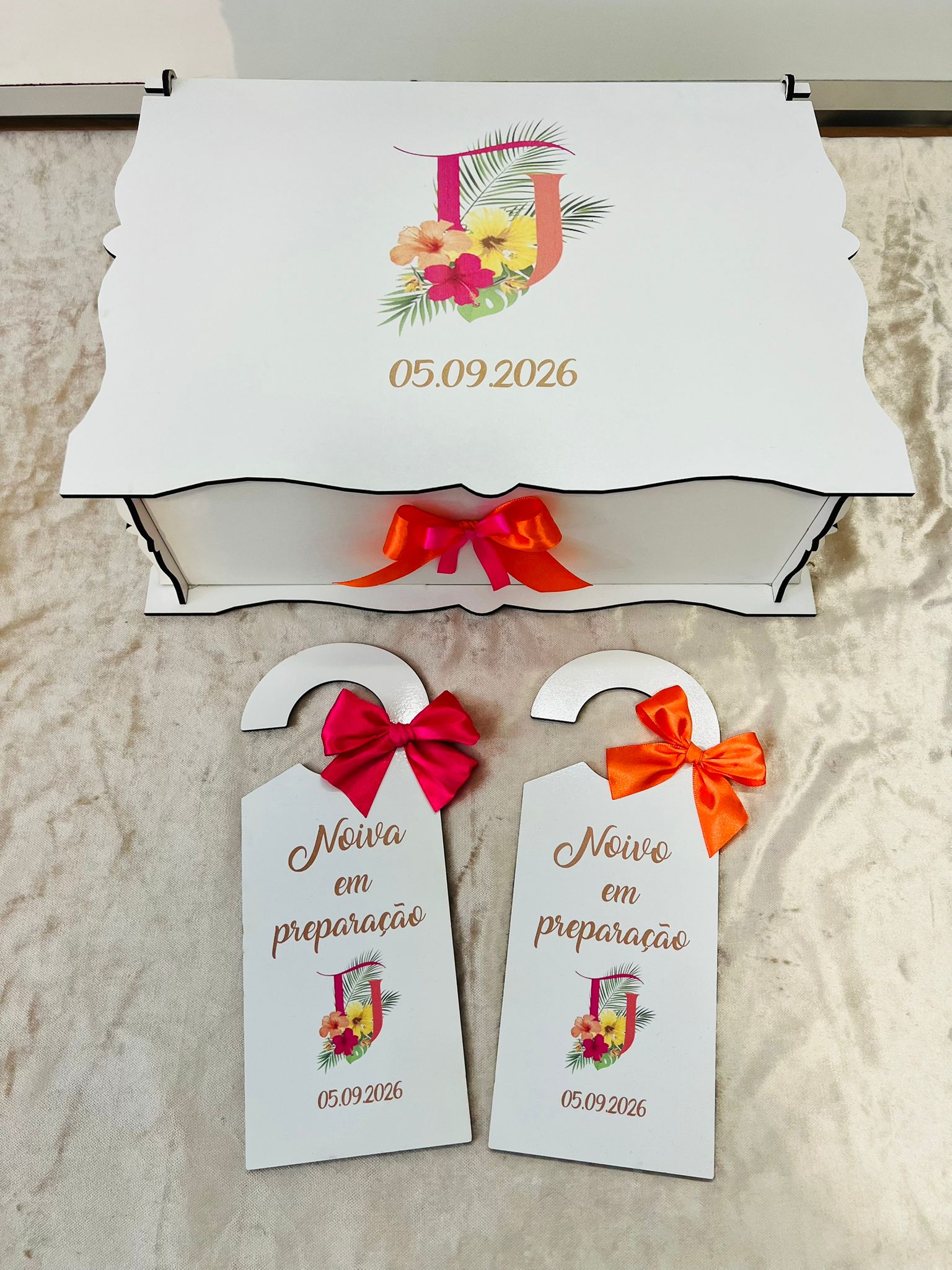 Caixa de flutes de honra para casamento