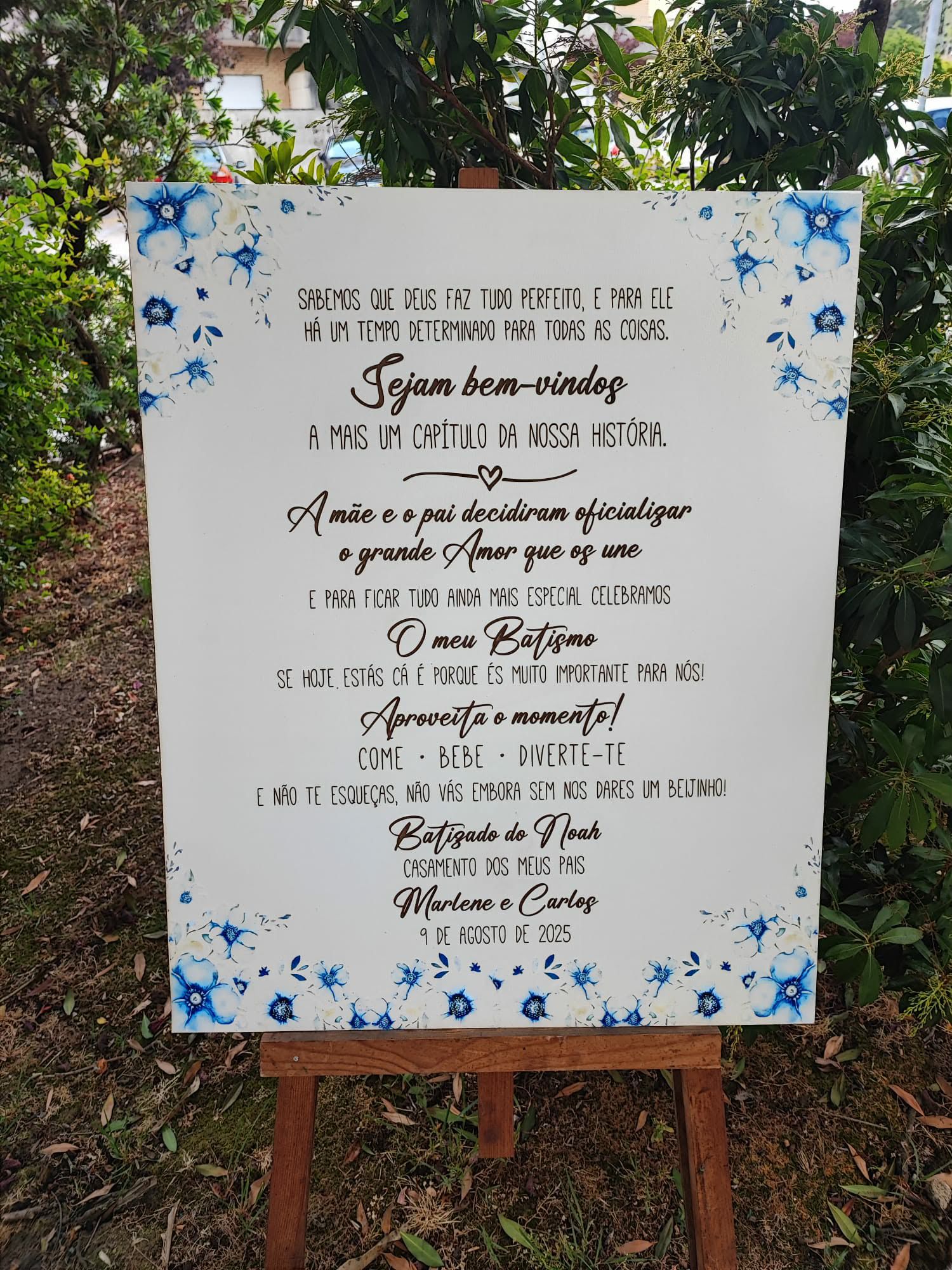 Placar de boas-vindas de batizado personalizado