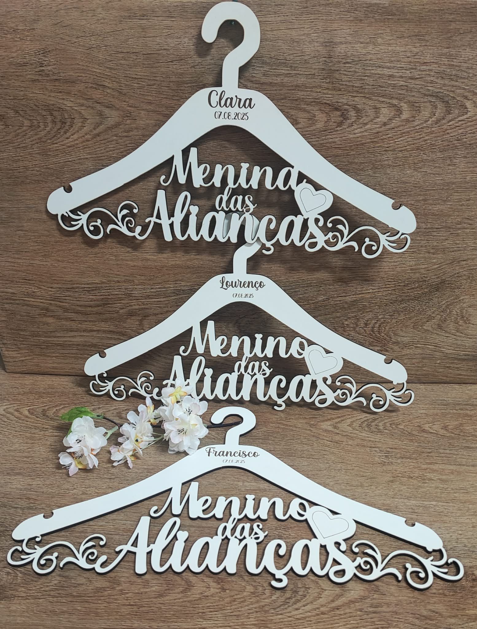 Cabides 'Menino e Menina das alianças'