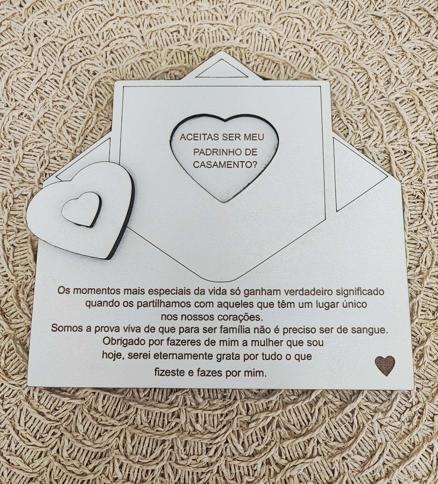 Peça personalizada para padrinhos de casamento