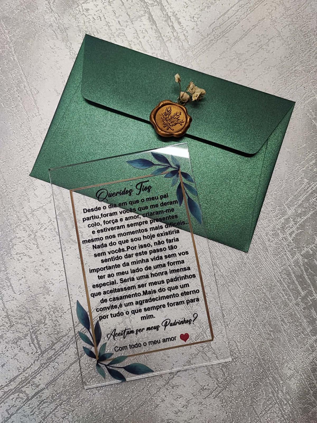 Peça personalizada para padrinhos de casamento