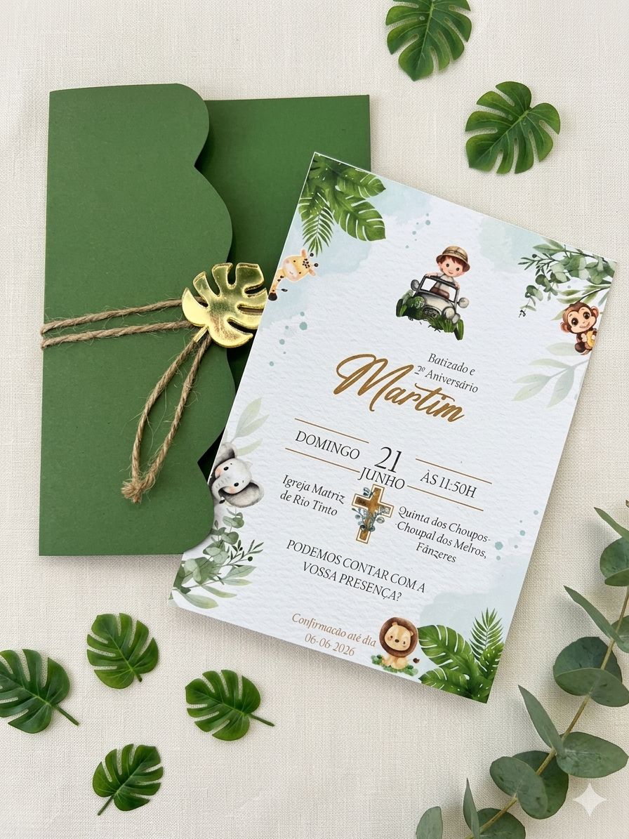 Convite de batizado personalizado