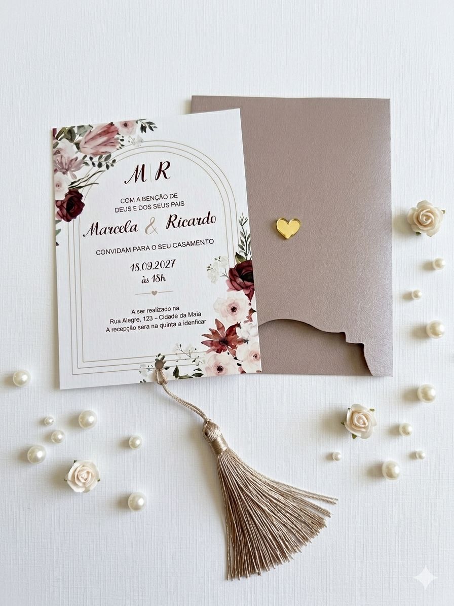 Convite de casamento personalizado