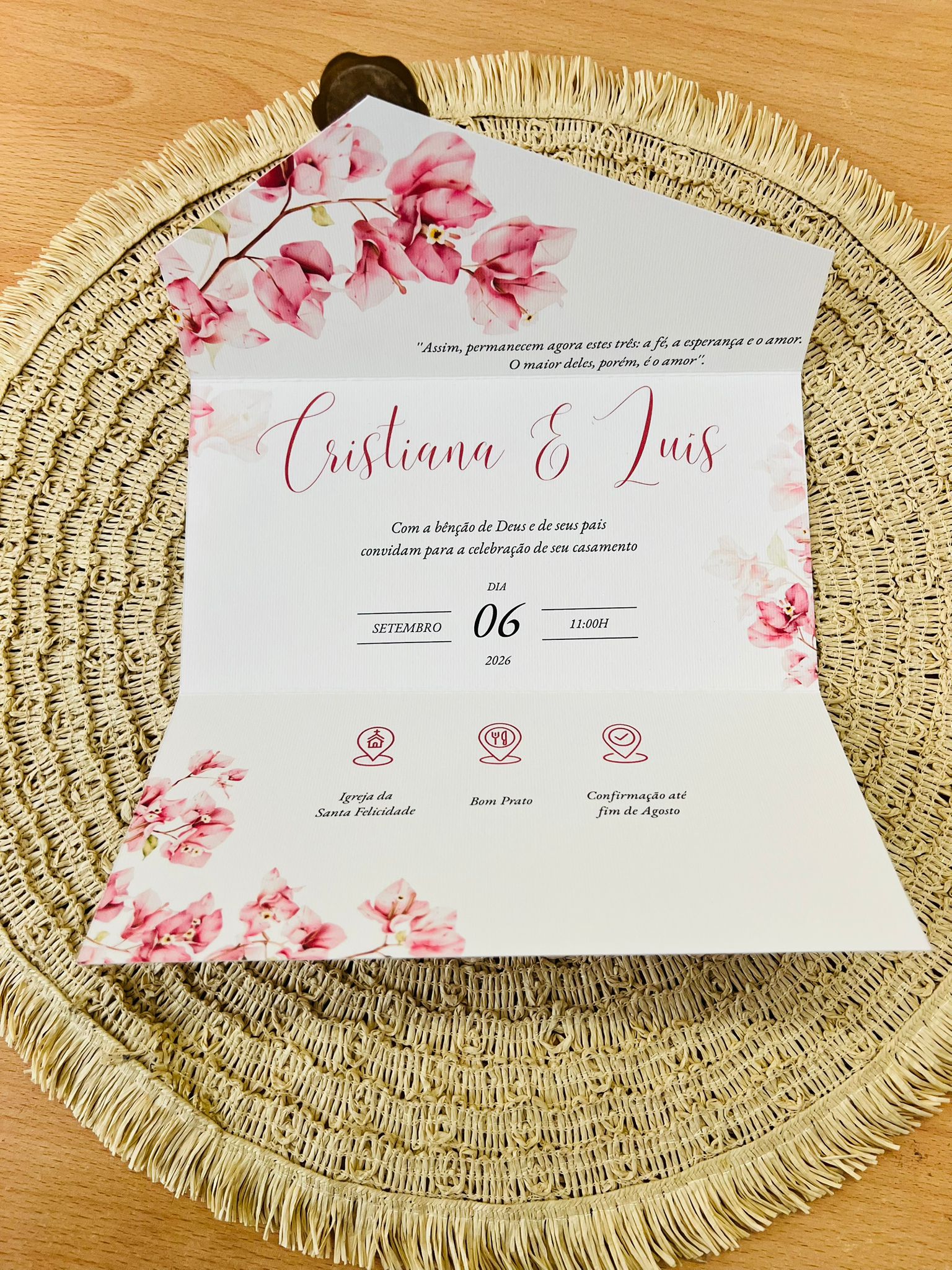 Convite de casamento personalizado
