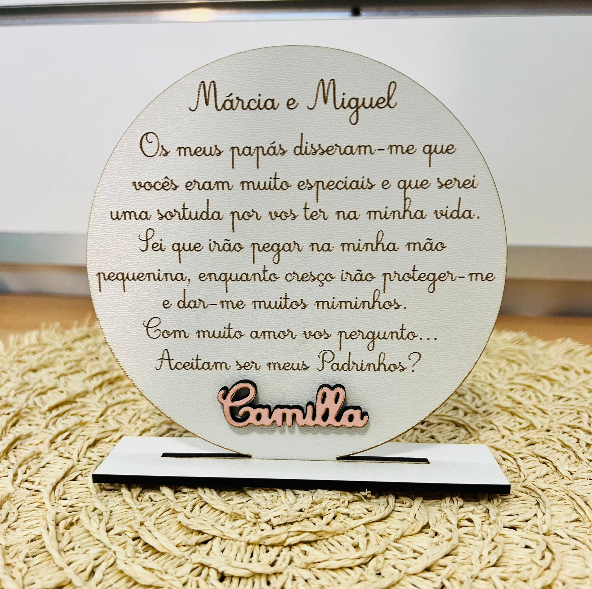 Convite para padrinhos de batizado