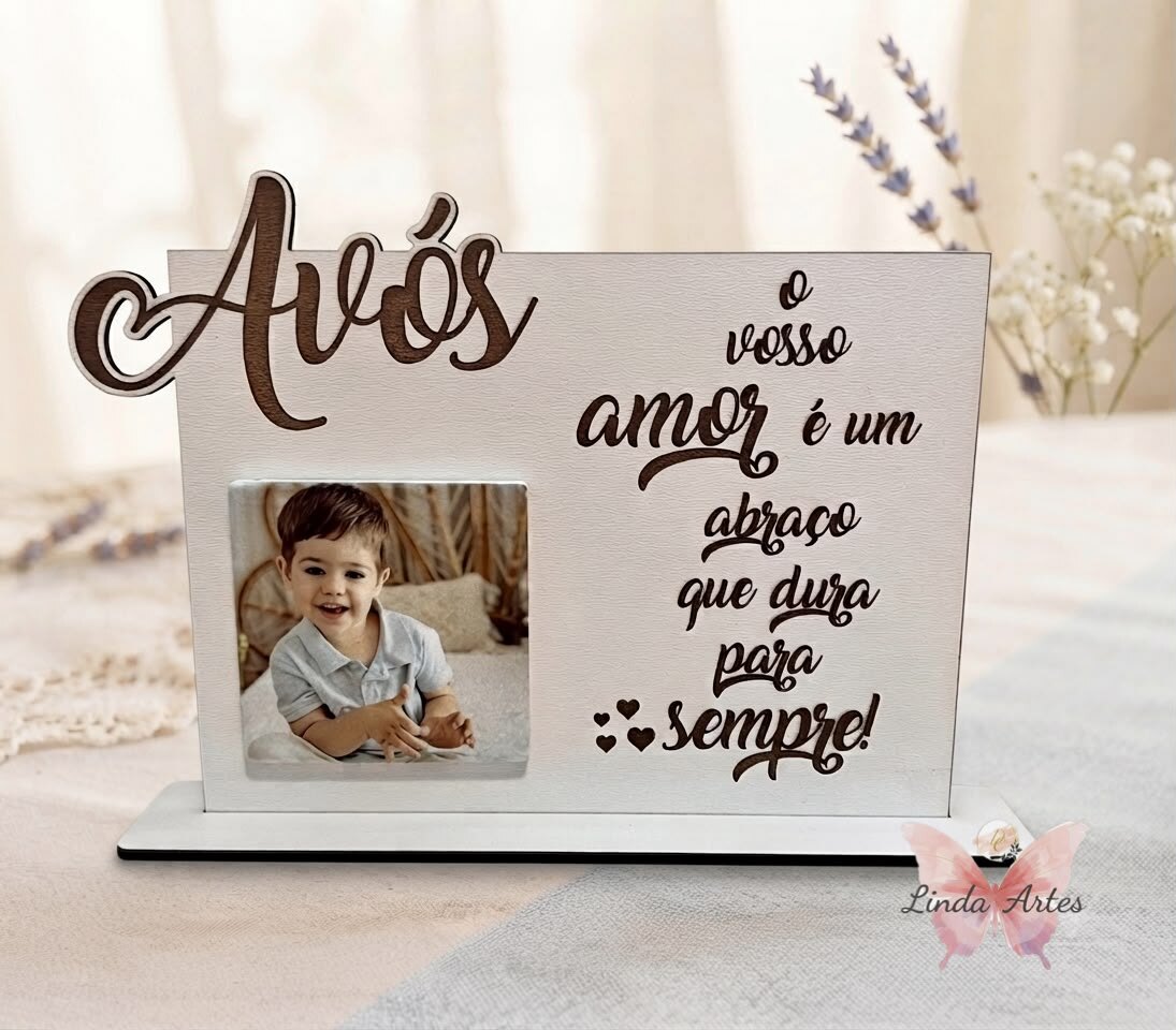 Moldura de mesa personalizada para os avós com fotografia