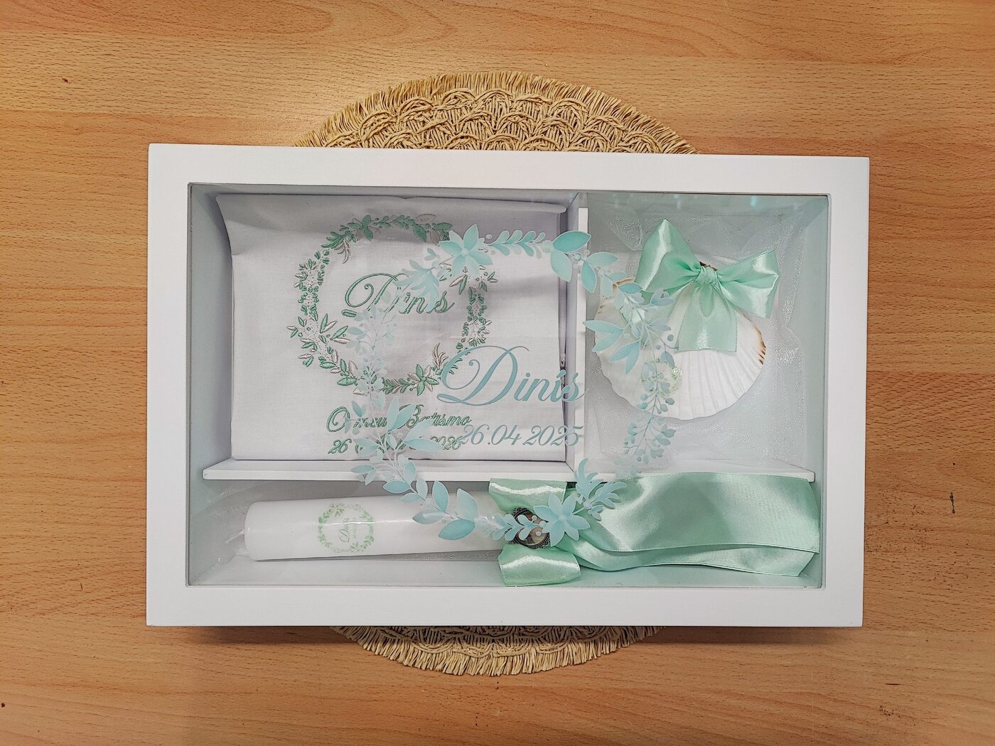 Joalharia personalizada de batizado — gémeos Iris e Dinis