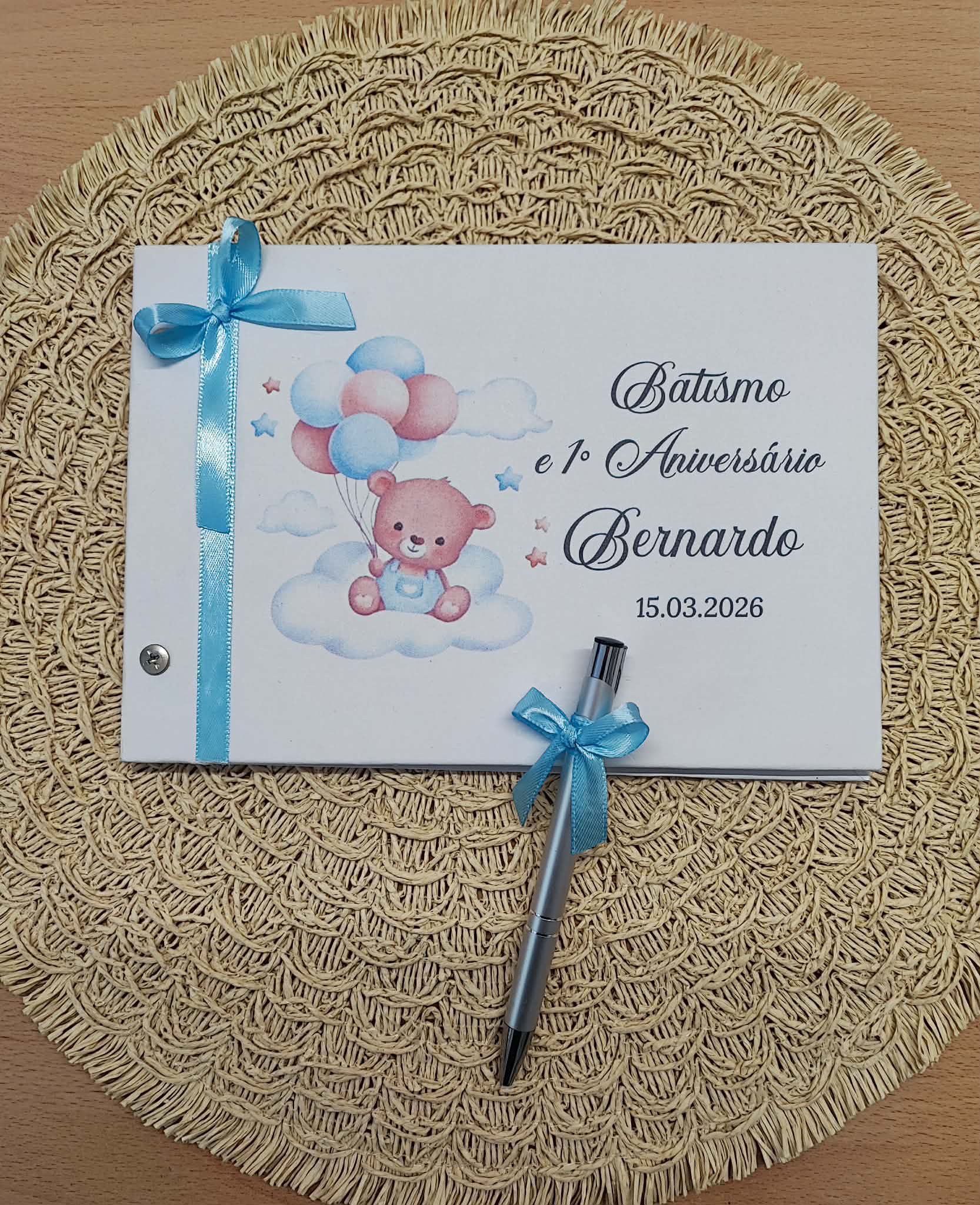 Livro de honra de batizado personalizado