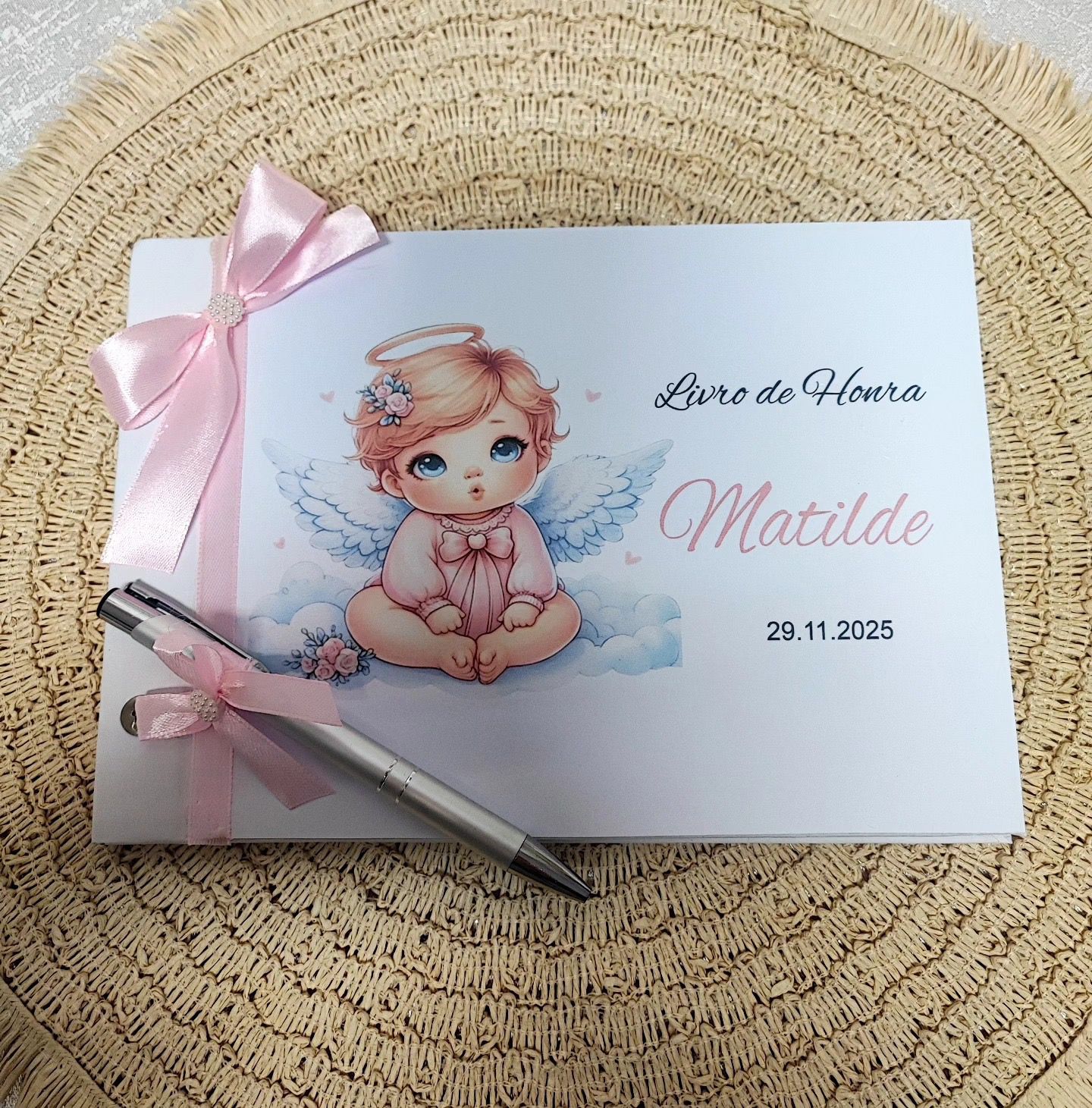 Livro de honra de batizado personalizado
