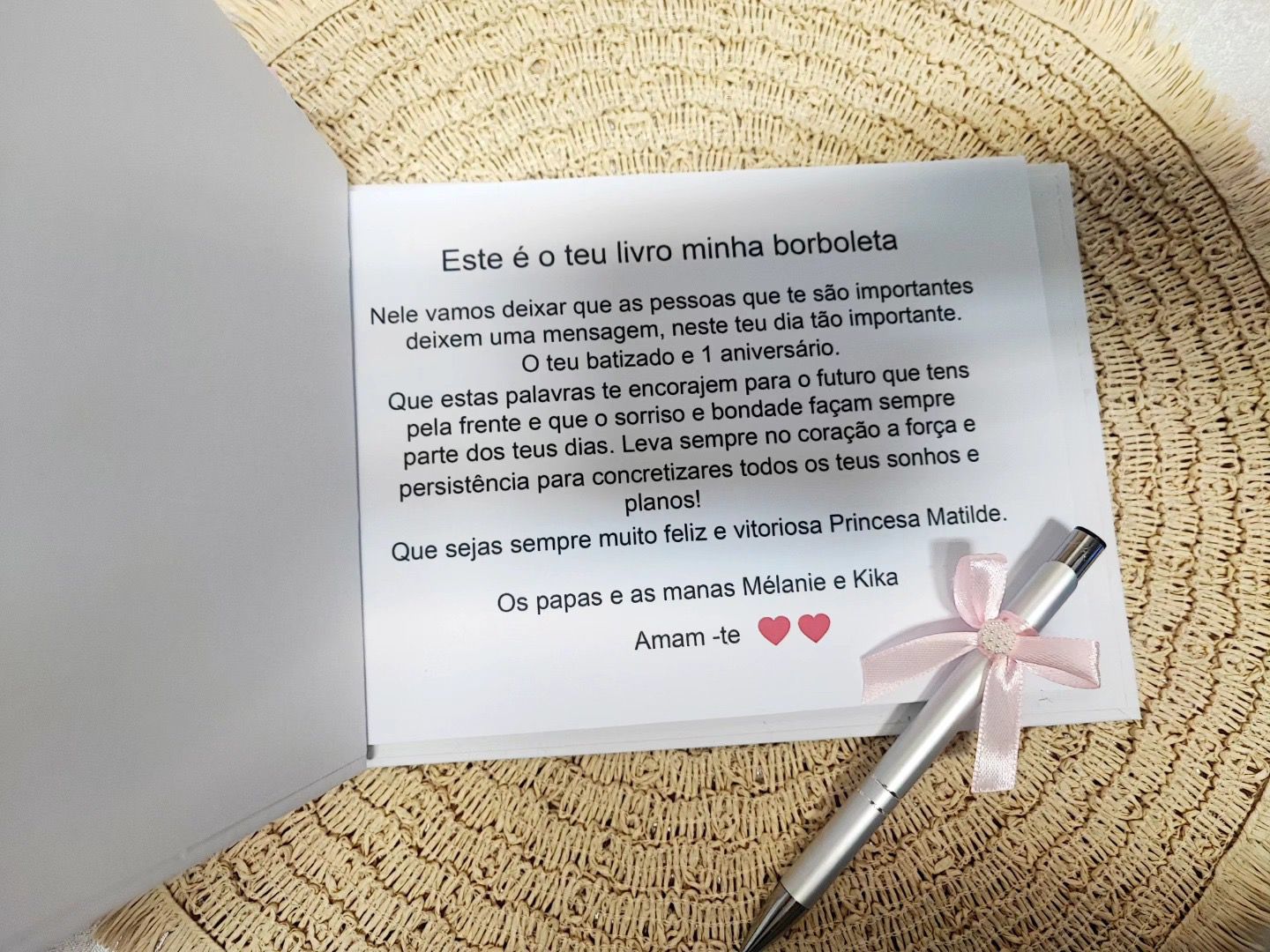 Livro de honra de batizado personalizado
